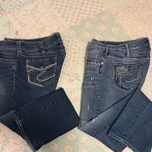 Silver Jeans bundle! Women's Dark and Light Blue Suki Jeans!